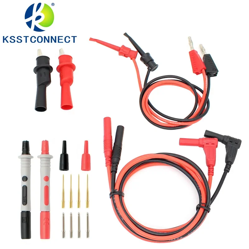 

DMM04 Test Lead Kit probe banana plug to test hook cable Replaceable multimeter probe test wire alligator clip