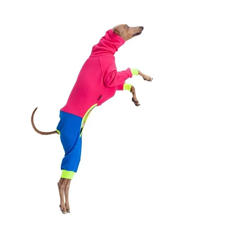 Warme Hundekleidung, Hochgeschlossener Fleece-Jumpsuit für Greyhound und Whippet Hunde, Viereckiger Dehnbarer Haustier-Pyjama, Weiche Ganzkörperkleidung – Detail 5