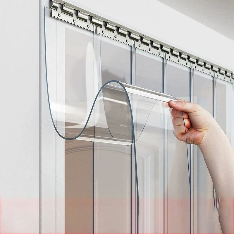 1-piece PVC Partition Door Screen Curtain Winter Cold-proof Sheer Curtain Summer Air-conditioning Plastic Door Curtain