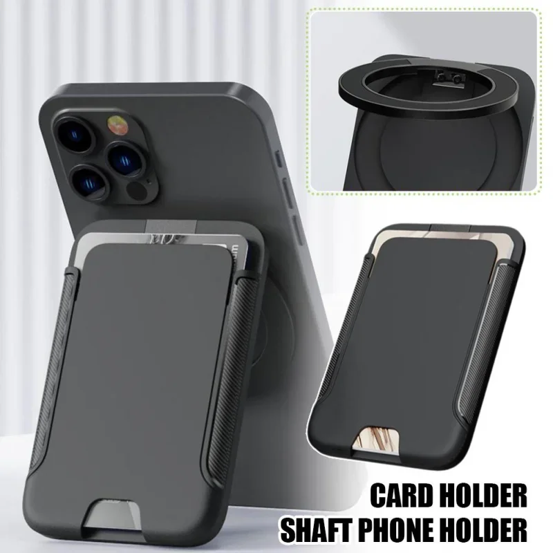 

Сумка для магнитной карты для IPhone, вращающаяся подставка для телефона 2-в-1, чехол с магнитными слотами для карт, съемный тонкий жесткий чехол-кошелек