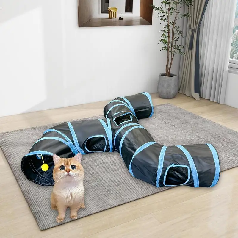 Kattenspeelgoed Tunnel Binnen Kat Verbergen Interactieve Speeltunnel Buisspeelgoed Leuk Opvouwbaar Kat Schuilplaats Speelspeelgoed voor Konijnen Puppy Kitten