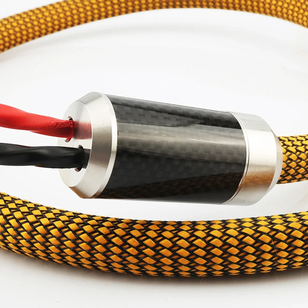 High Quality CF1606 Stainless Steel Carbon Fiber Pants Boot Y Splitter 1 to 2 For DIY Audio Speaker Cable
