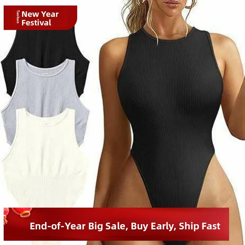 

Женский комбинезон с ребристой отделкой, с низкой талией, из тонкой полиэстеровой ткани, удобный, облегающий, с короткими штанинами.