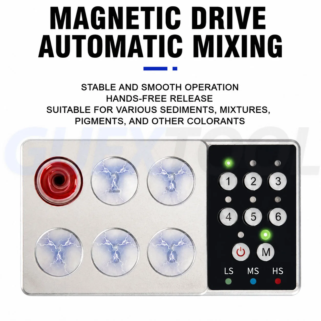 Tattoo Colorant Mixer Portable Pigment Shaker Magnetic Stirrer Tattoo Equipment 6-hole Shaker Magnetic Multi-point Position