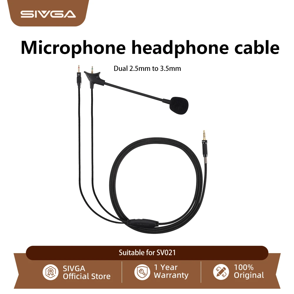 

Двойной микрофонный аудиокабель SIVGA от 2,5 до 3,5 мм для SV021