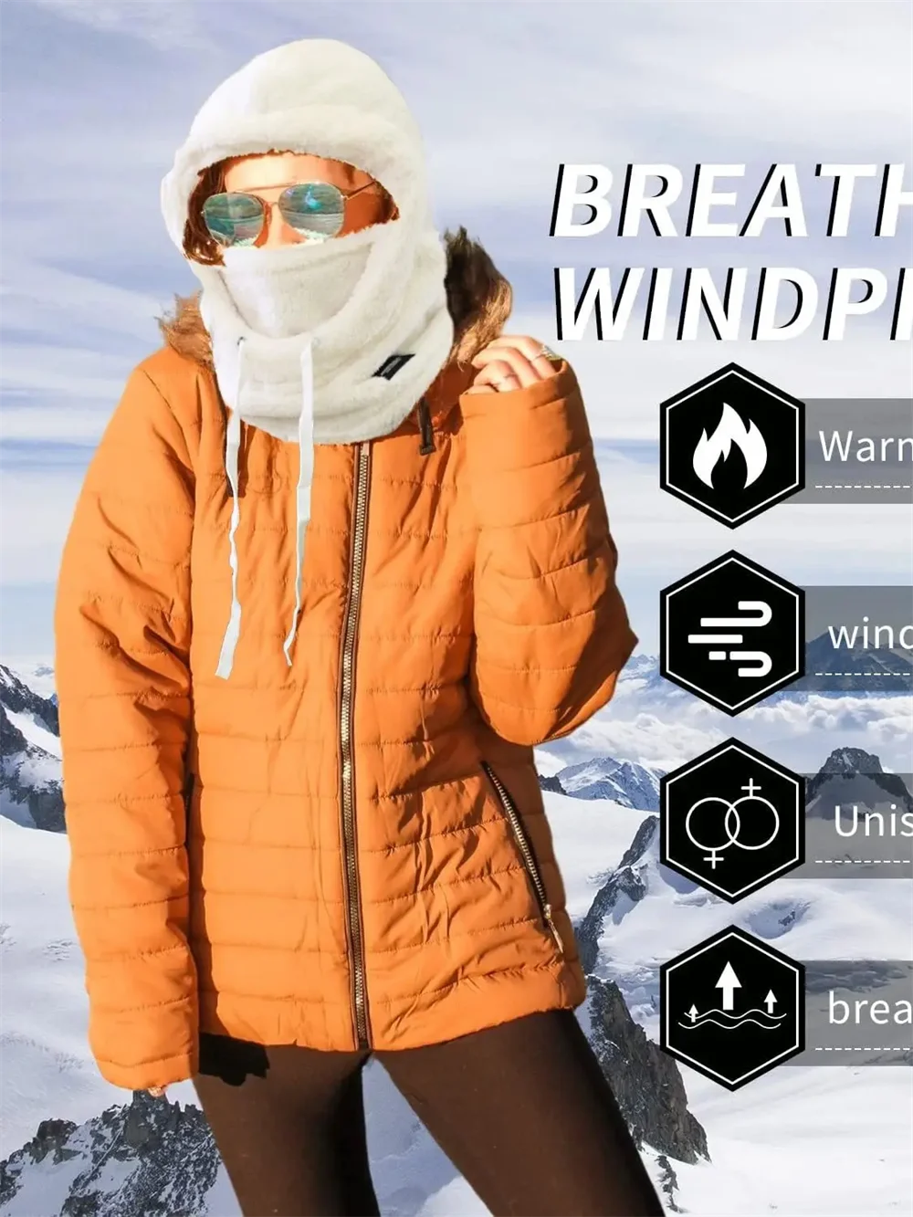 Warm Thermal Windproof Balaclava Ski Hood Motorcycle Face Cover Polar Fleece Adjustable Cycling Neck Cover Full Face Mask Winter