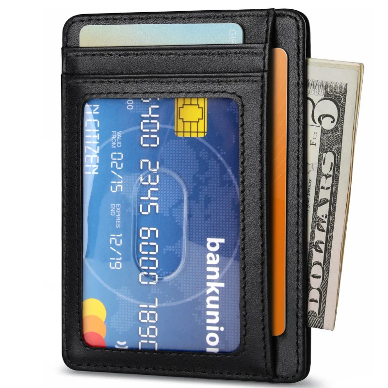 

Genuine Leather Anti-Theft Swiping Thin and Portable First Layer Cowhide Wallet Card Holder