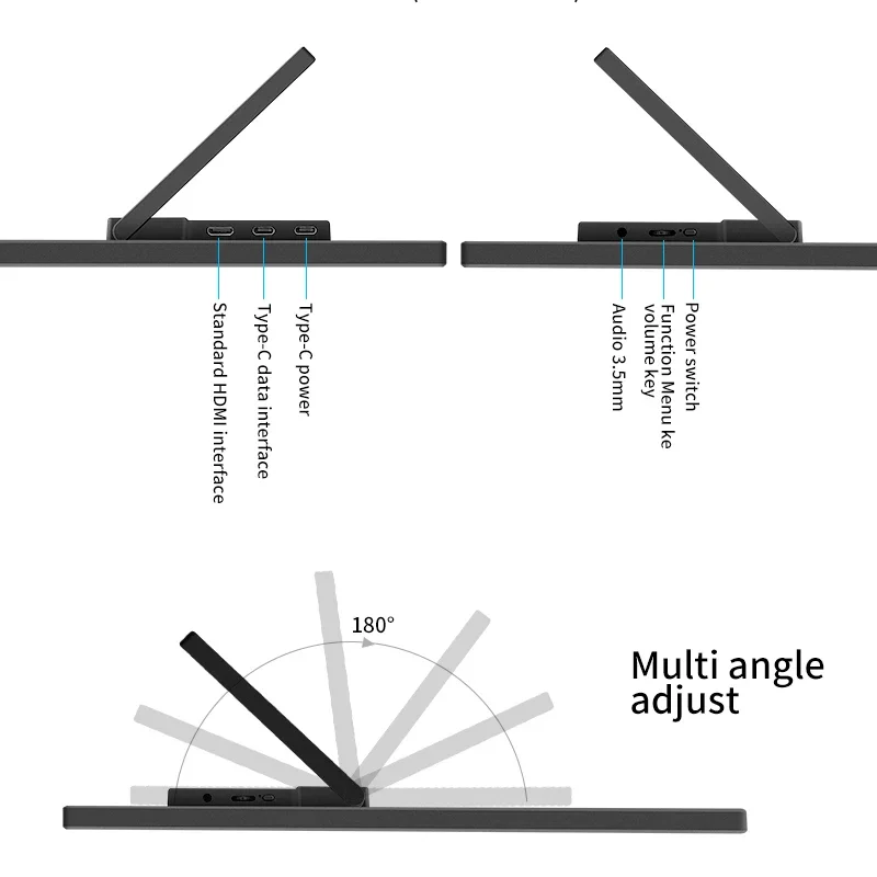 HGFRTEE 16inch Touch Portable Monitor 16:10 96%sRGB 350Cd/m² Second Screen For Laptop With Holder Stand Type-C HDMI-Compatible