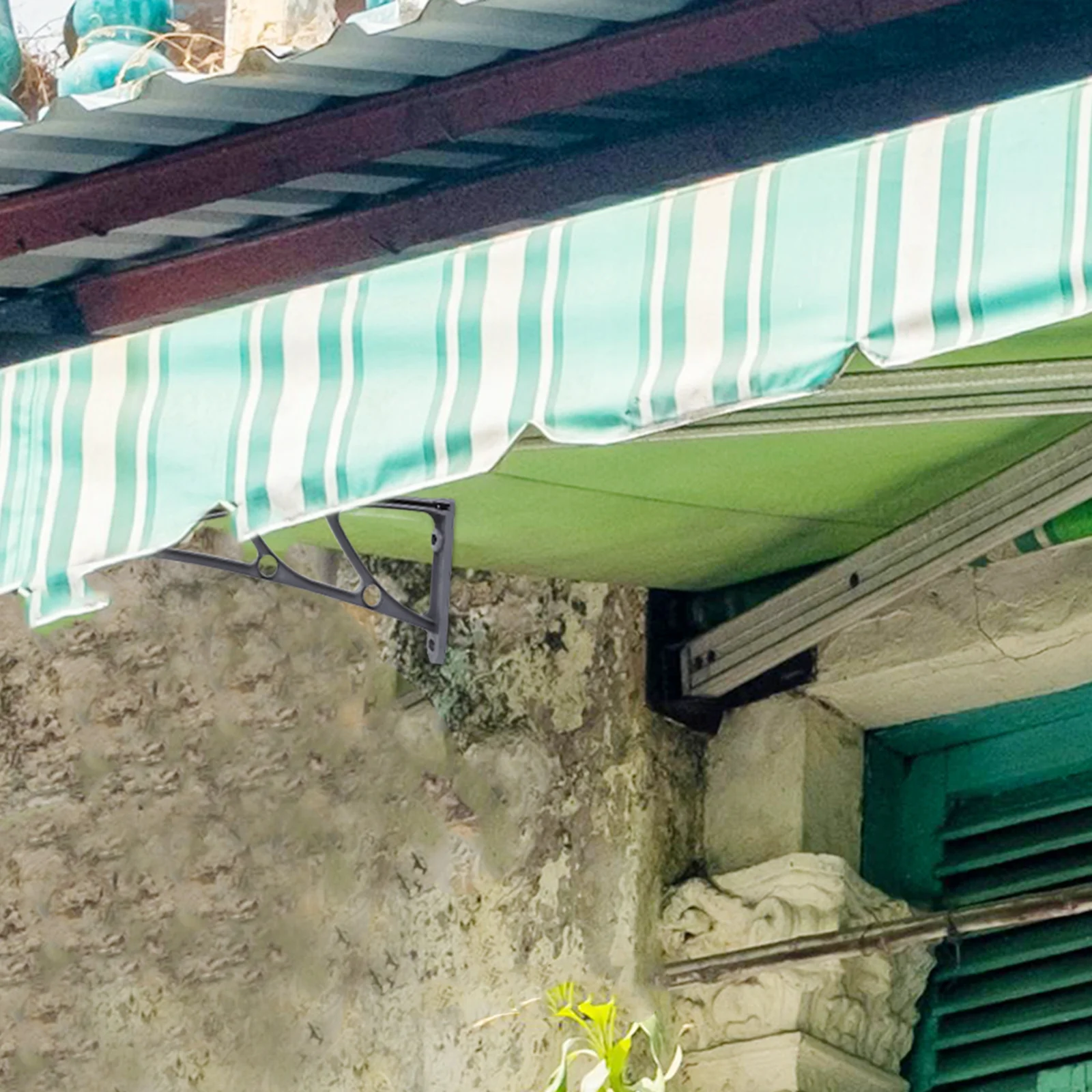 Soporte de toldo reforzado con PVC, soporte duradero para exteriores para puerta, dosel, ventana, toldos de Patio, Manual retráctil motorizado