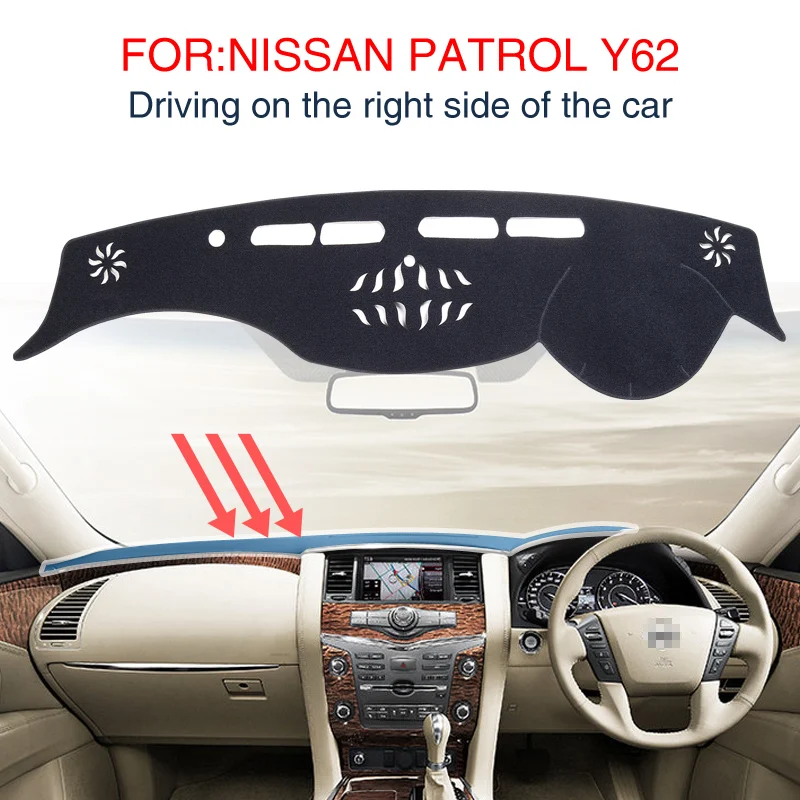 

Car Dashboard Mat for Nissan Patrol Y62 Armada 2010-2022 Sunshade Protective Carpet Dash Mat Dashmat