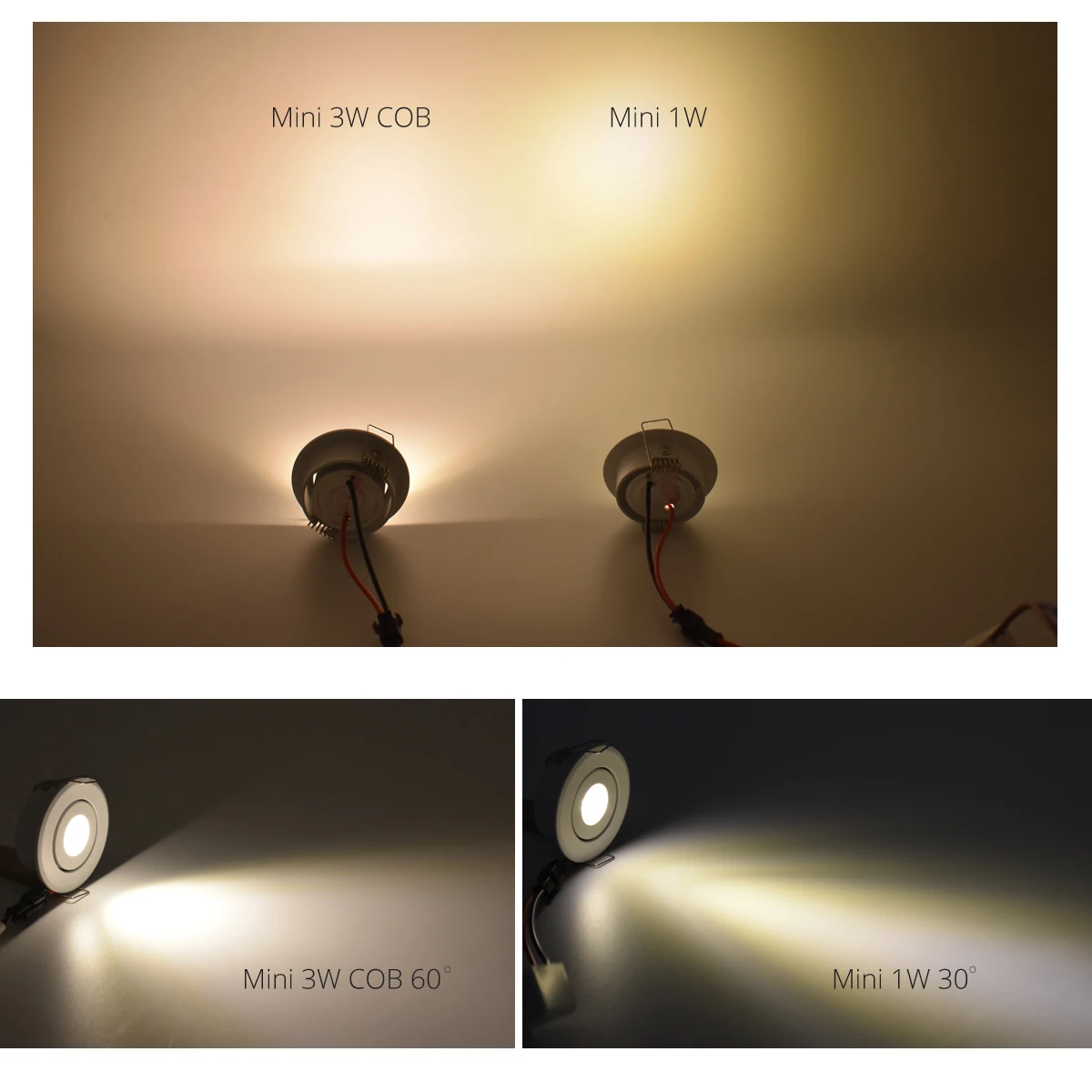 Mini led spot downlights 1W COB 3W LED recessed spot dimmable round led for home cabinet showbox