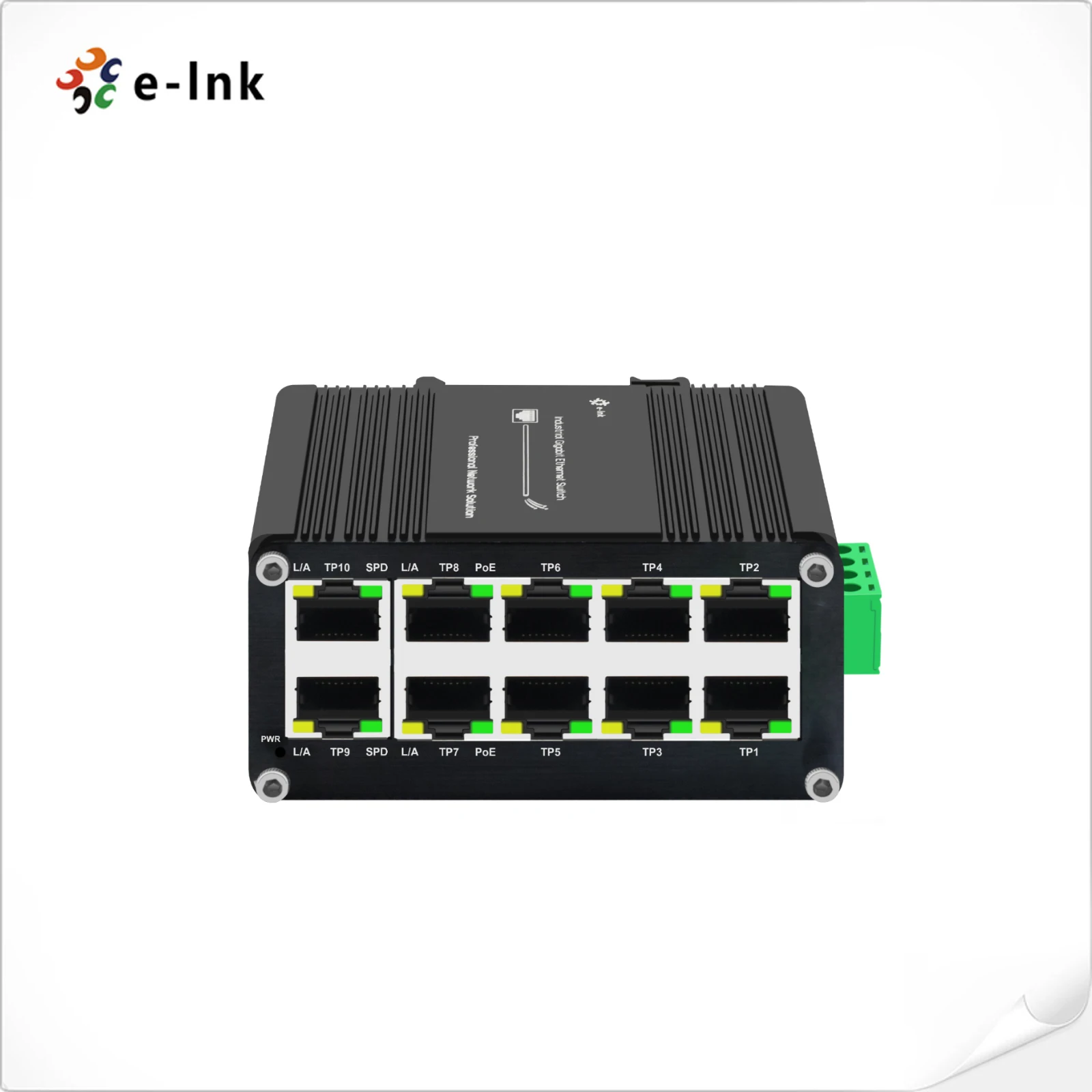 Unmanaged Mini Industrial 10-Port 10 100 1000 T 802.3at PoE +2 Port 10/100/1000T Compact Ethernet Switch