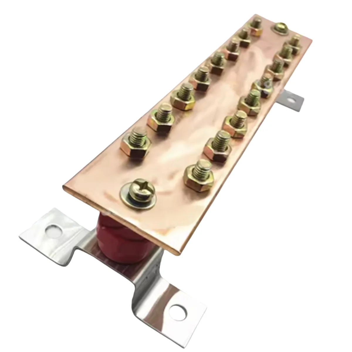 

A002 5x50x300mm Tinned Copper Grounding Busbar Equipotential Battery Link Bar Ground Bus
