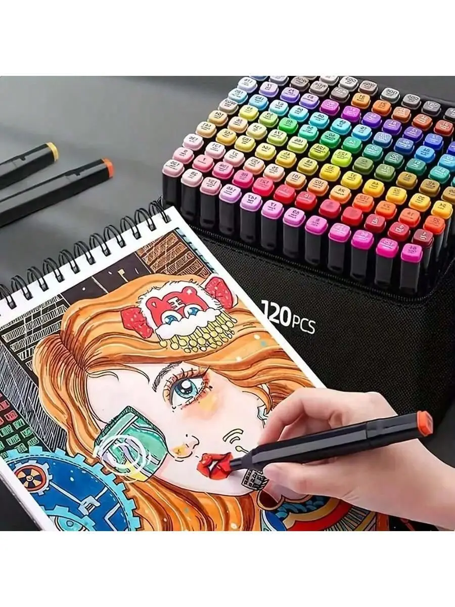 

12/24/30/40/60/80/100/120/168pcs Art Marker Set, Watercolor Brush Pens For Students, Dual Tip Oil-Based Markers For Art Students