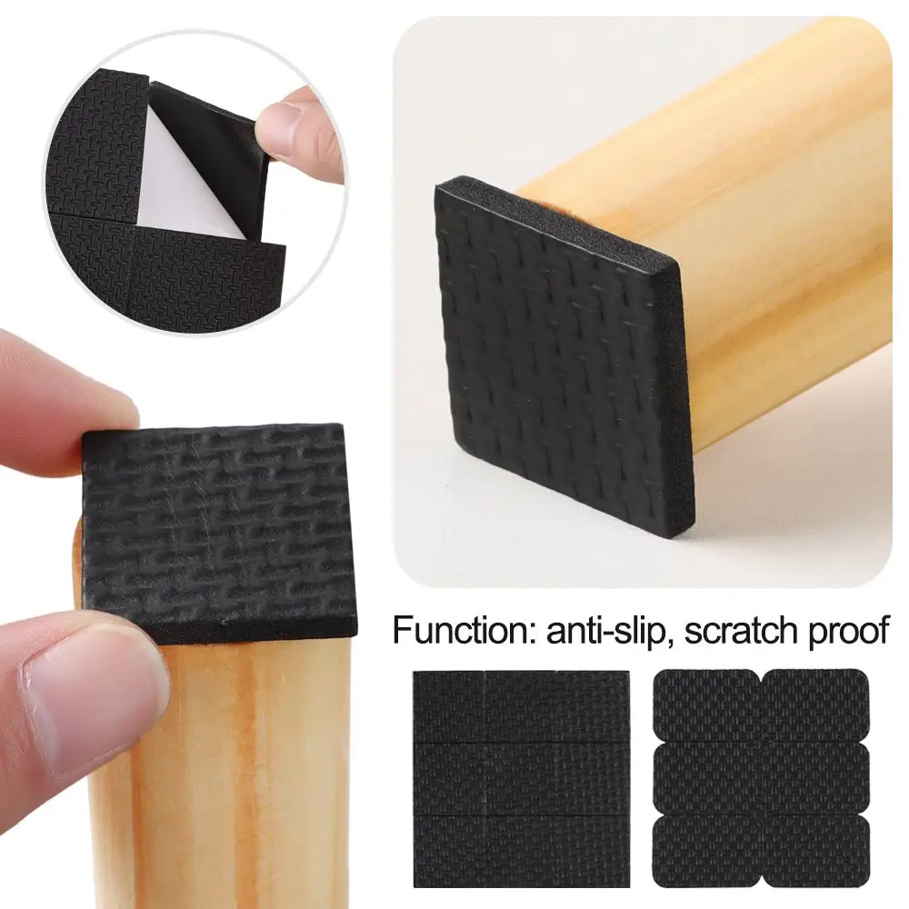 Self-sdhesive Black Foam Furniture Leg Pads Square Round Rectangle Chair Sofa Anti-slip Mat Table Feet Covers Floor Protectors