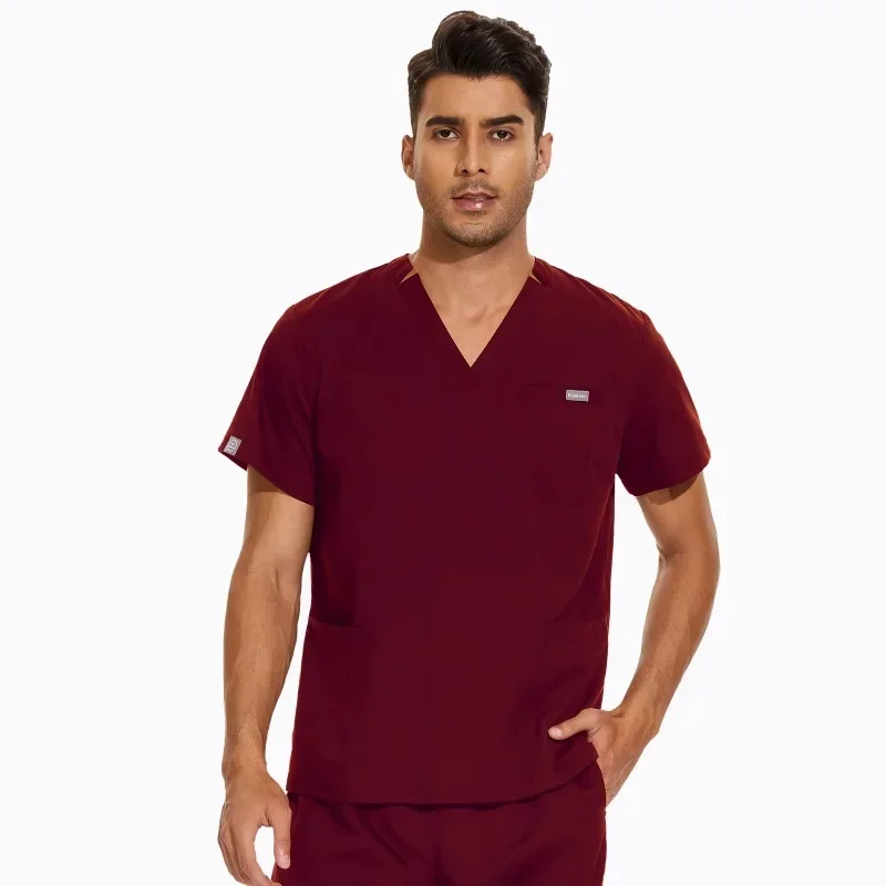 Uniforme d'infirmière d'hôpital à manches courtes pour hommes et femmes, vêtements de lavage des mains, même style, col en V, style coréen