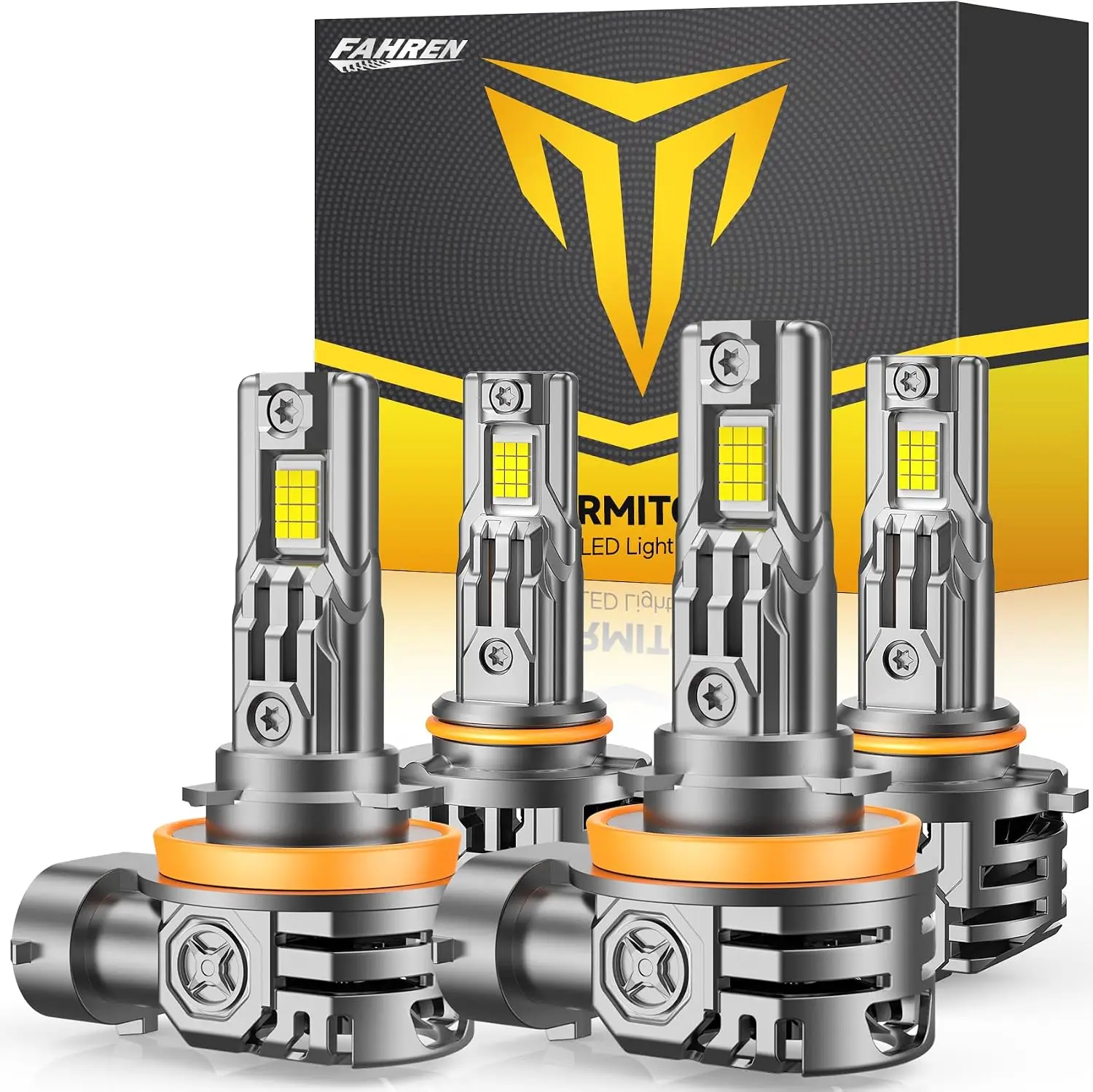 Termitor Upgraded H11/H8/H9+9005/HB3 LED Headlight Bulbs, 850000LM 2000% Ultra-Bright, 1:1 Mini Size, 6500K Cool White, 80000+ Hours Lifespan High & Low Beam, Easy Install No Adapter Required, IP68 Waterproof, Pack of 4