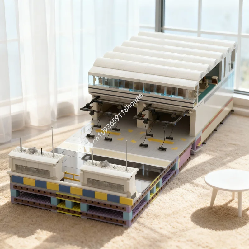 

623pcs MOC Pit Lane Pneumatic City Champions Model Building Blocks Architecture Toy Festival Gifts Idea Education Brick