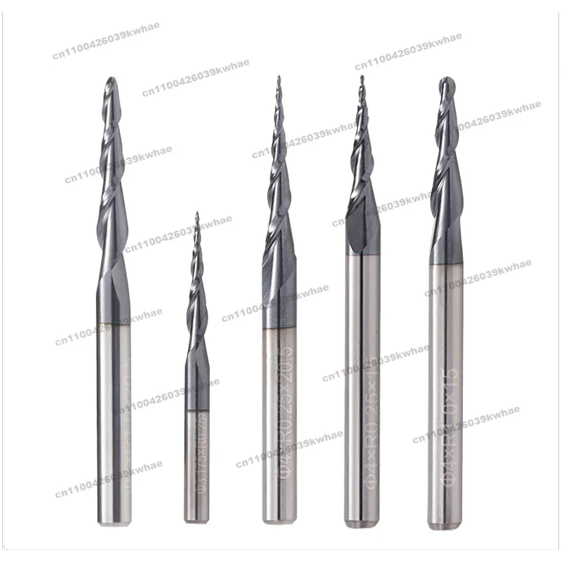 For 6/8mm Double Edge Taper Ball End Milling Cutter HRC55 Degree Carbide Tungsten Steel Alloy Relief Engraving Tool
