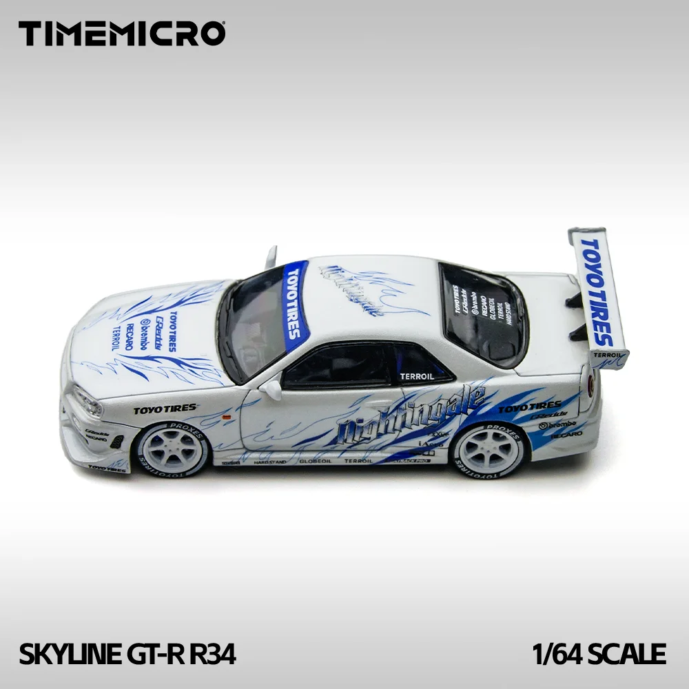 

* Предварительный заказ*TIME MICRO 1:64 Skyline GT-R R34 Белая имитация модели автомобиля из сплава для хобби и дисплея * подарок