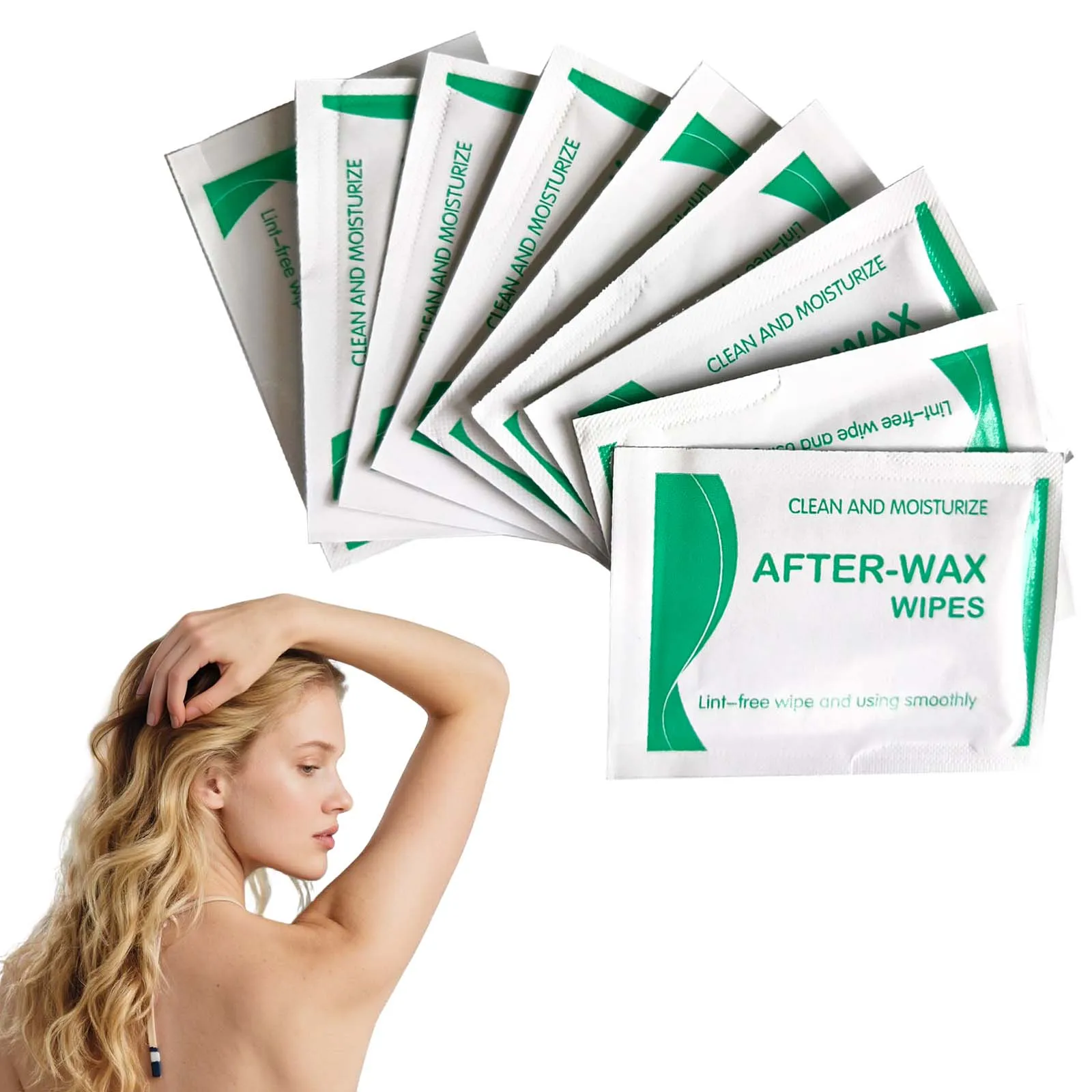 After Wax Wipes 50pcs - Post Hair Removal Oil Wipes for Effortless Residue Removal & Skin Calming with Aloe & Prunus Oil