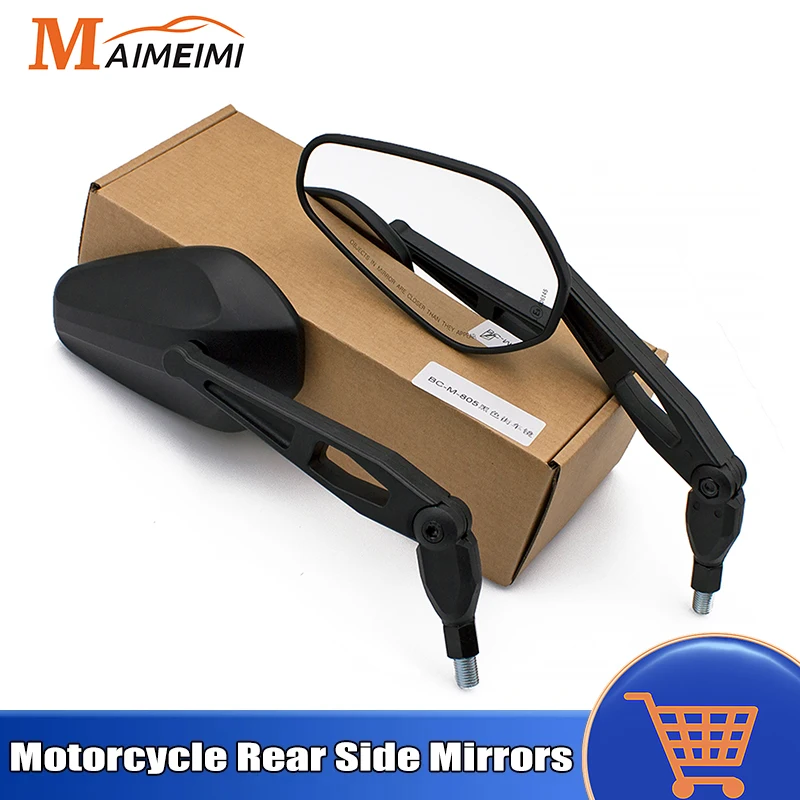 Universial Motorcycle Rearview Mirror Scooter E-Bike Handlebar Rear View Side Mirror Back Side Folding Mirror for Honda Kawasaki