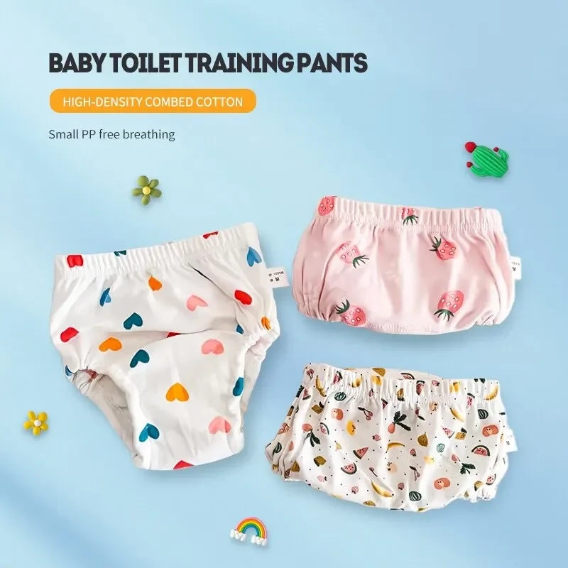 3PCS baby training pants 6-layer gauze diaper pocket Learning pants Baby boys and girls cloth diaper breathable diaper washable