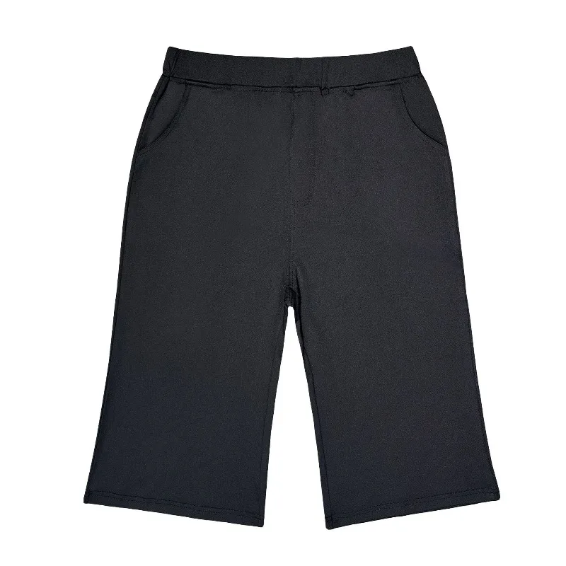 Straight Leg Capri Pants High Stretch Elastic Waist Cropped Trousers Soft Casual Summer Wide Leg Style for Plus Size Women8XL9XL view 5