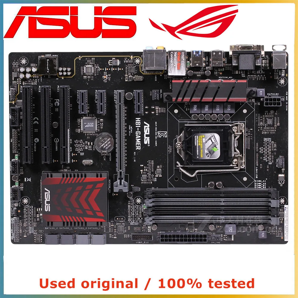 

For ASUS H81-GAMER Computer Motherboard LGA 1150 DDR3 16G For Intel H81 Desktop Mainboard SATA III PCI-E 3.0 X16