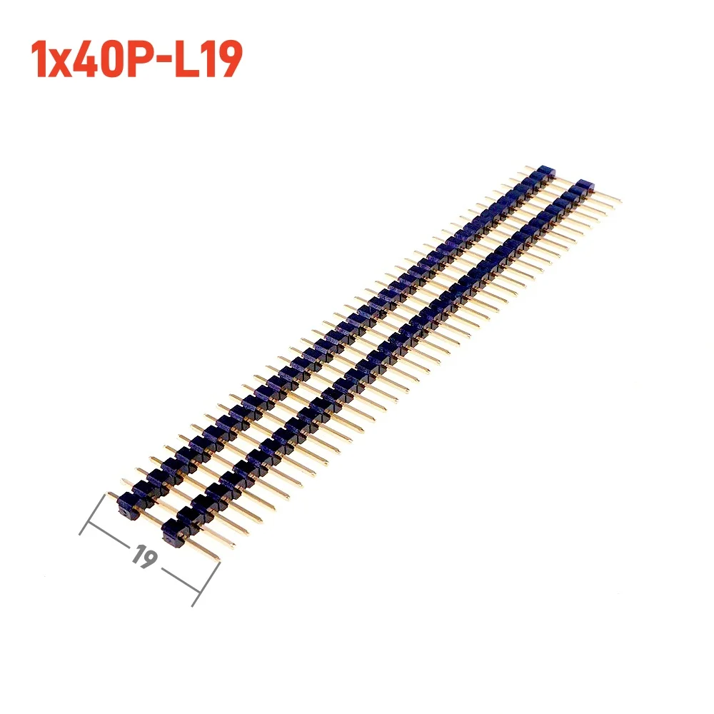 5 20 50Pcs 15 17 19 21 23 25 30 35 40 45MM Height 1x40 PIN 2x40P 2.54 Pitch PCB Male Header Dual Insulator Straight Through Hole