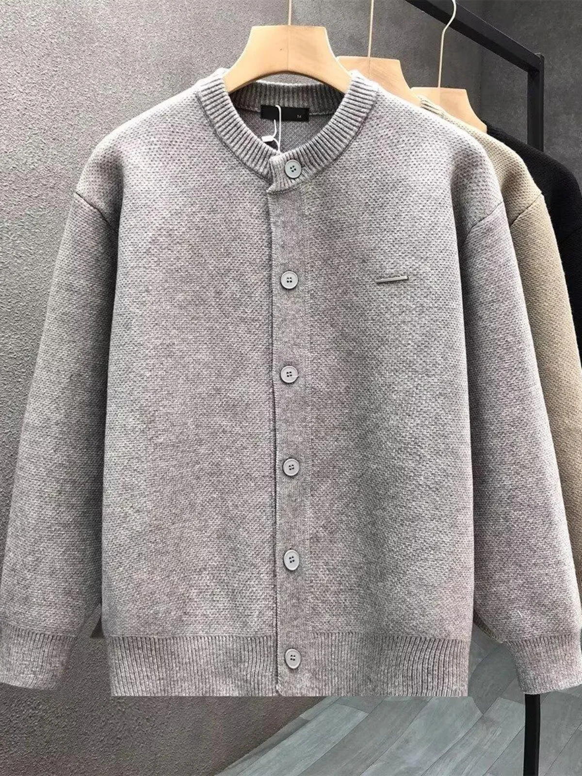 

Открытый кардиган, свитер, мужской повседневный однотонный простой вязаный вязаный онлайн-одежда, осенне-зимняя одежда для отдыха