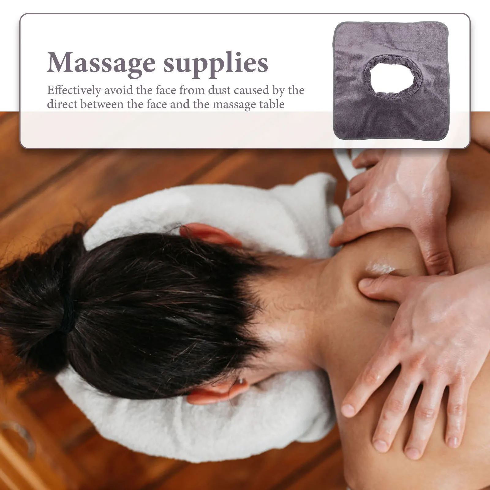 

FRCOLOR 1 Pack Reusable Salon Towels with Face Hole for Massage Chair Spa Home Beauty Care