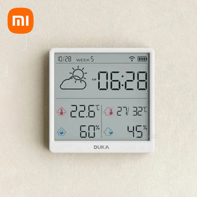 

Xiaomi DUKA Wireless Smart Home WIFI Temperature Humidity Weather Sensor Indoor Outdoor Hygrometer Thermometer Weather Station