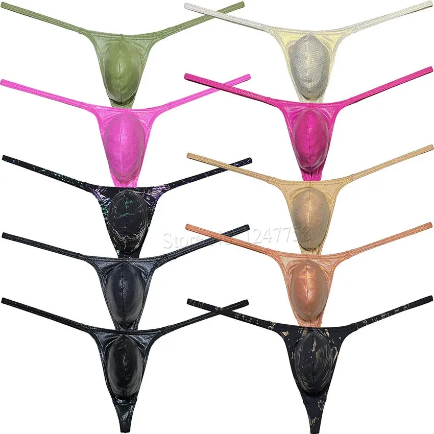 

Sexy Men's Gloss Wet Look String Thong Underwear Male Pouch Swim Bikini Posing Tangas Hombre Sexys