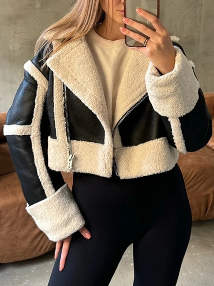 معطف Tossy غير رسمي منفوش متباين للنساء بأكمام طويلة معطف فضفاض ملابس الشارع الشهير سترات نسائية للتنقل