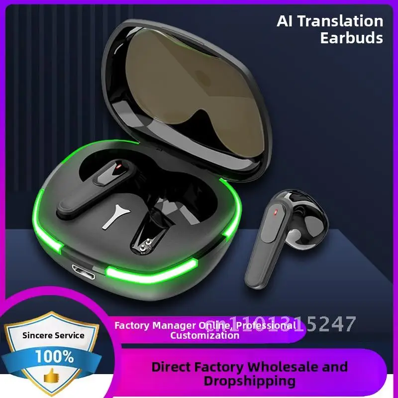 

Smart Bluetooth Translation Headset Wireless Real-time Multi-Language Voice Precision Translation Touch Control Earphones with