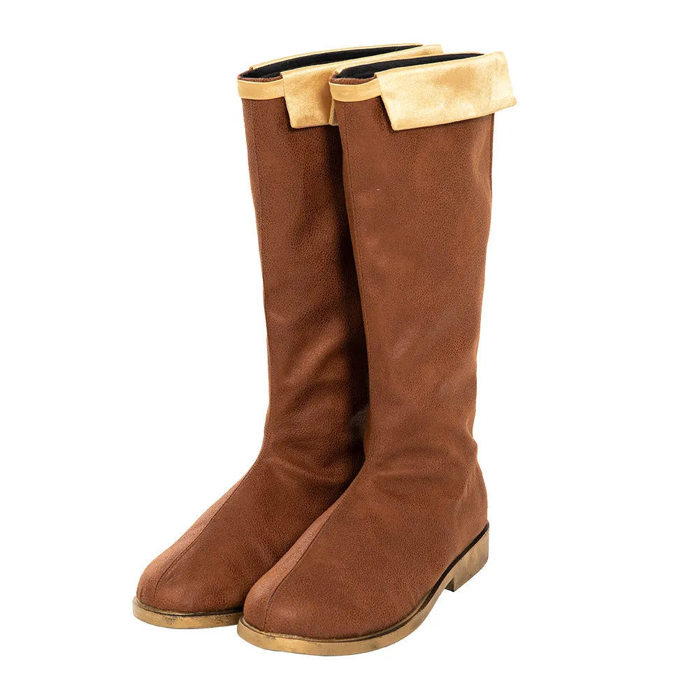 Botas de cuero Link Hero Tunic para disfraz de cosplay de Zelda: Botw, para hombre, Halloween, Comic Con, atuendo de anime