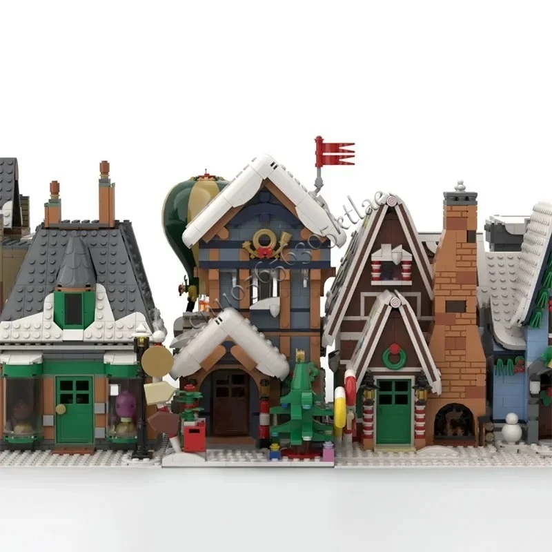 Nuovo 1439 Parti Modulari Winter Post Office Moc Building Blocks Mattoni Architettura Sorpresa Regali Di Natale Compatibile 10339