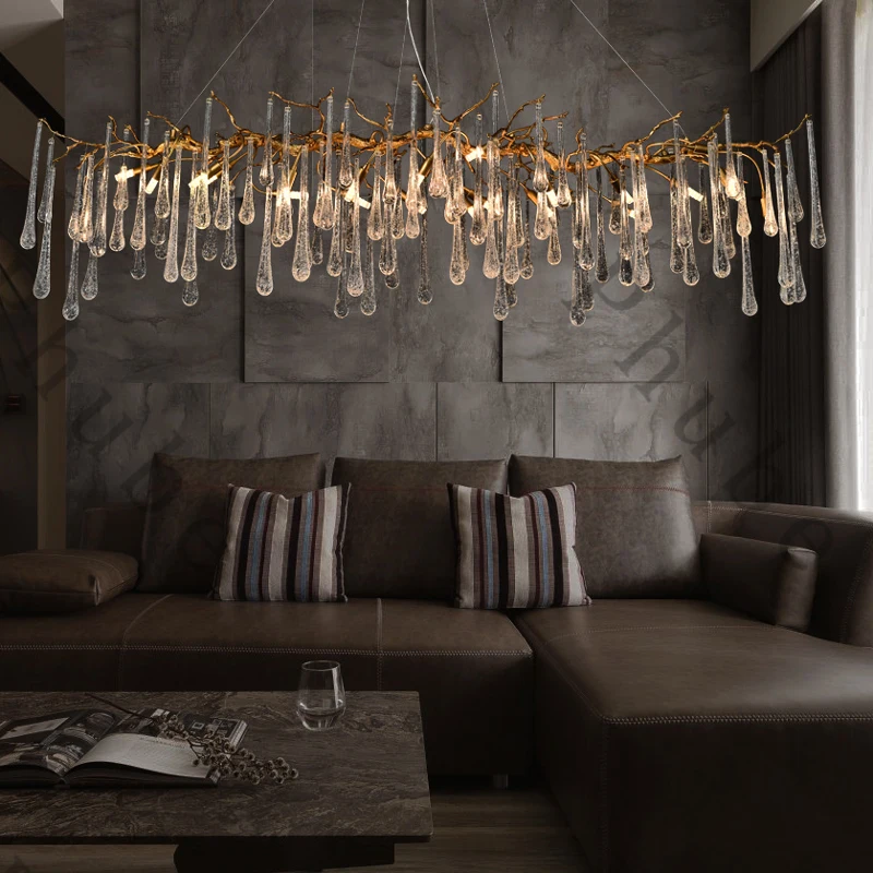 

Tree Branches Crystal Chandelier For Dining Room Modern Hanging lamp For Kitchen Island Ceiling Lamp Brass Pendant Light Fixture