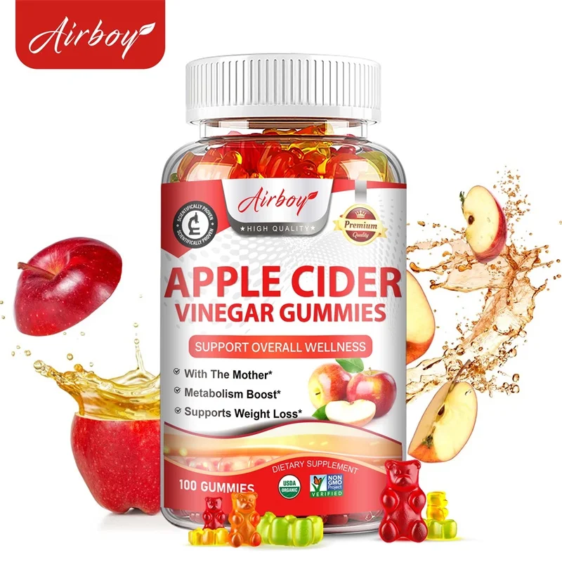 

Apple Cider Vinegar Gummies - Weight Management, Metabolism Boost, Appetite Suppression, Bloating Relief