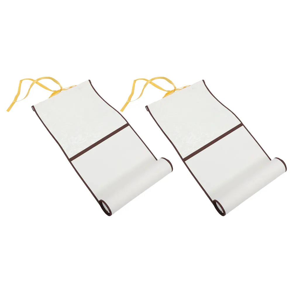 

2 Pcs Calligraphy Scroll Chinese Wall Paper Accessory Japanese Painting Blank Drawing