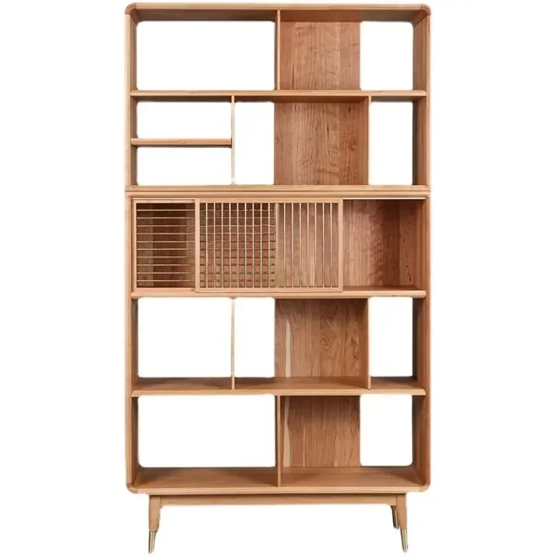 Solid wood floor-standing low bookcase log display side cabinet study storage porch cabinet