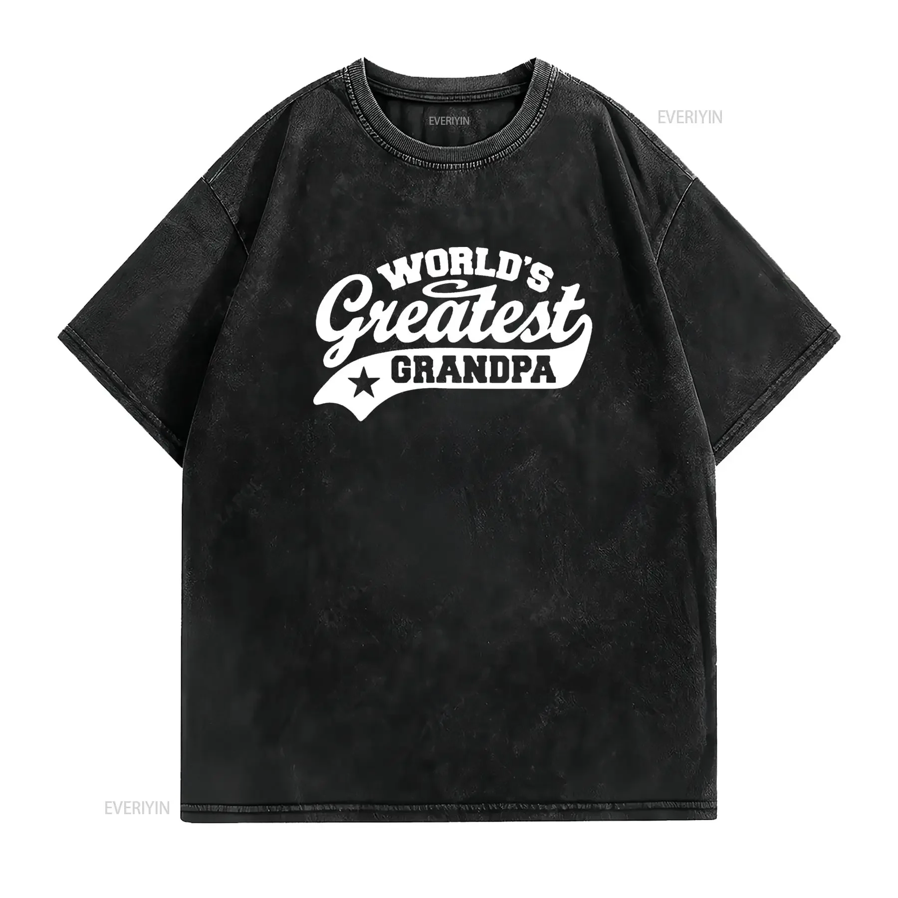 World s Greatest Grandpa T Shirt Funny Father Day vintage Washed fashion streetwear Stretched Breathable Slightly homme Casual