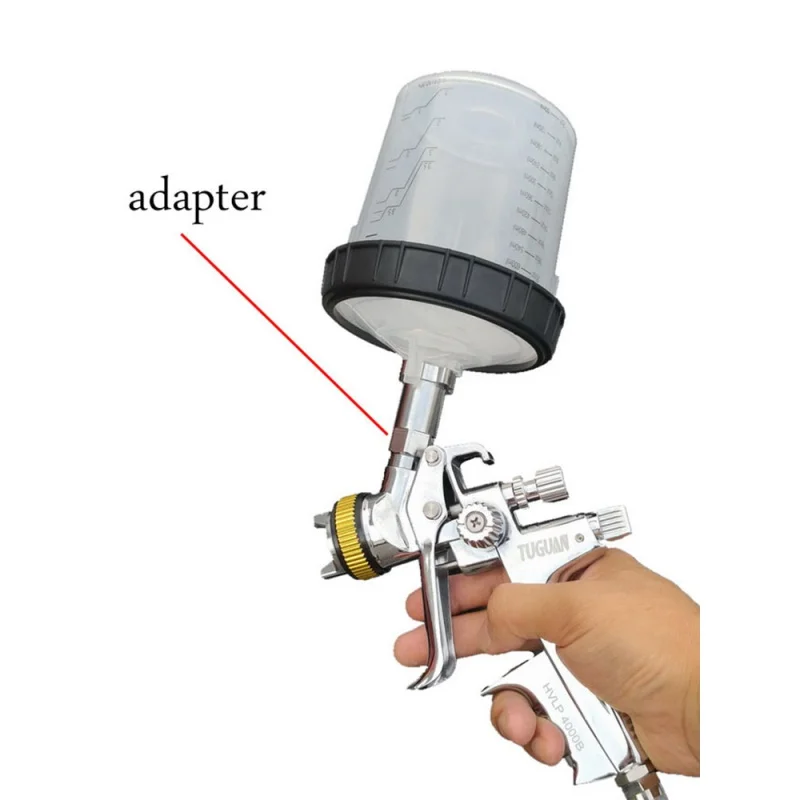 Plastic Carbon Fiber Adapter PPS Spray Gun Mixing Paint Cup Adapter Car Paint Air Spray Gun Link Accessories Suitable for SATA