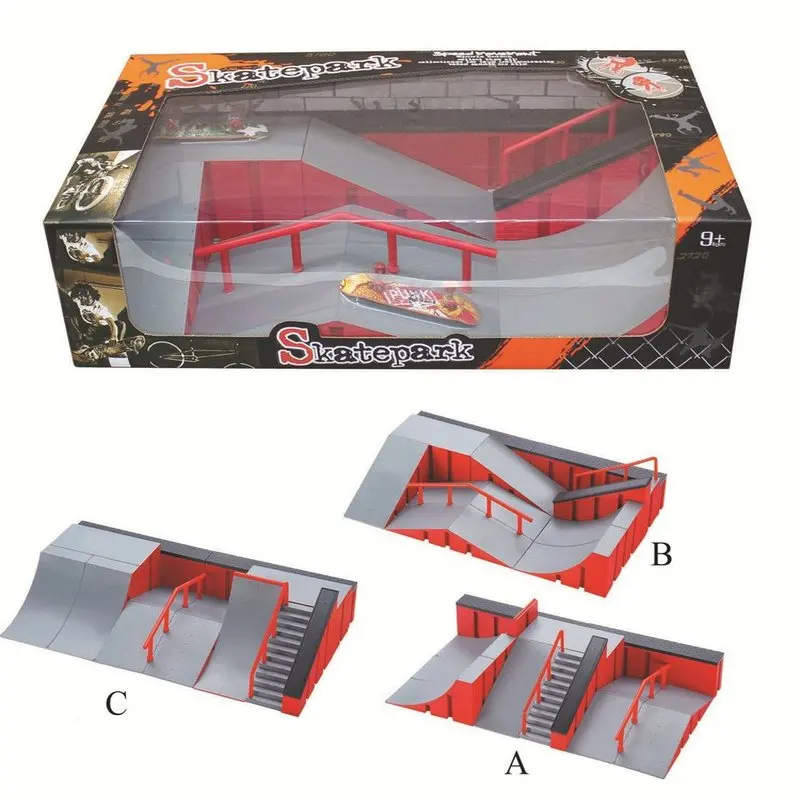 لوحة أصابع بمشهد كبير، لوح تزلج صغير، منصة حديقة مثيرة، مسار منحدر، سلالم، مجموعة ألعاب منزلية داخلية للأطفال، هدايا