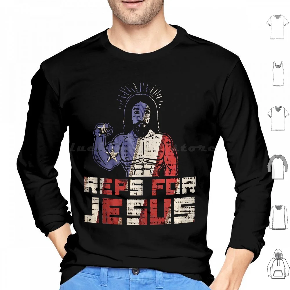 Reps para jesus engraçado ginásio treino de fitness presente cristão hoodies manga longa reps para jesus reps 4 jesus rep para jesus