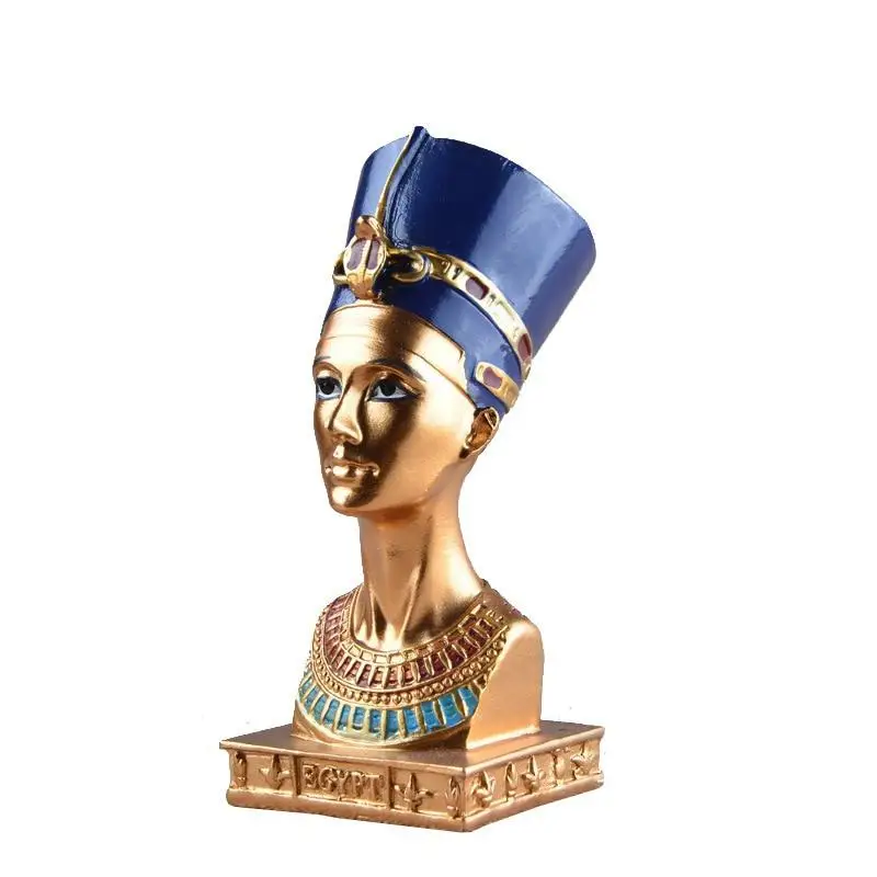 1 Stück Glamouröse Altägyptische Pharao-Königin Skulptur Harz-Figur Statue Miniatur Heim- und Bürodekoration – Detail 3