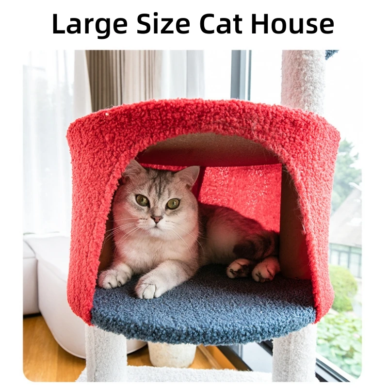 Wooden Cat Trees, Multi-layer Tower, Kitten House, Suitable for Multiple Cats, Pet Climbing Toys, Scratching Posts