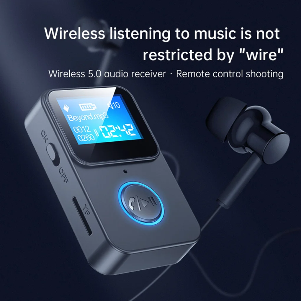 MP3 Player Audio Receiver Stereo Sound Noise Reduction with LCD Screen Lossless FM Transmitter Photography with Charging line