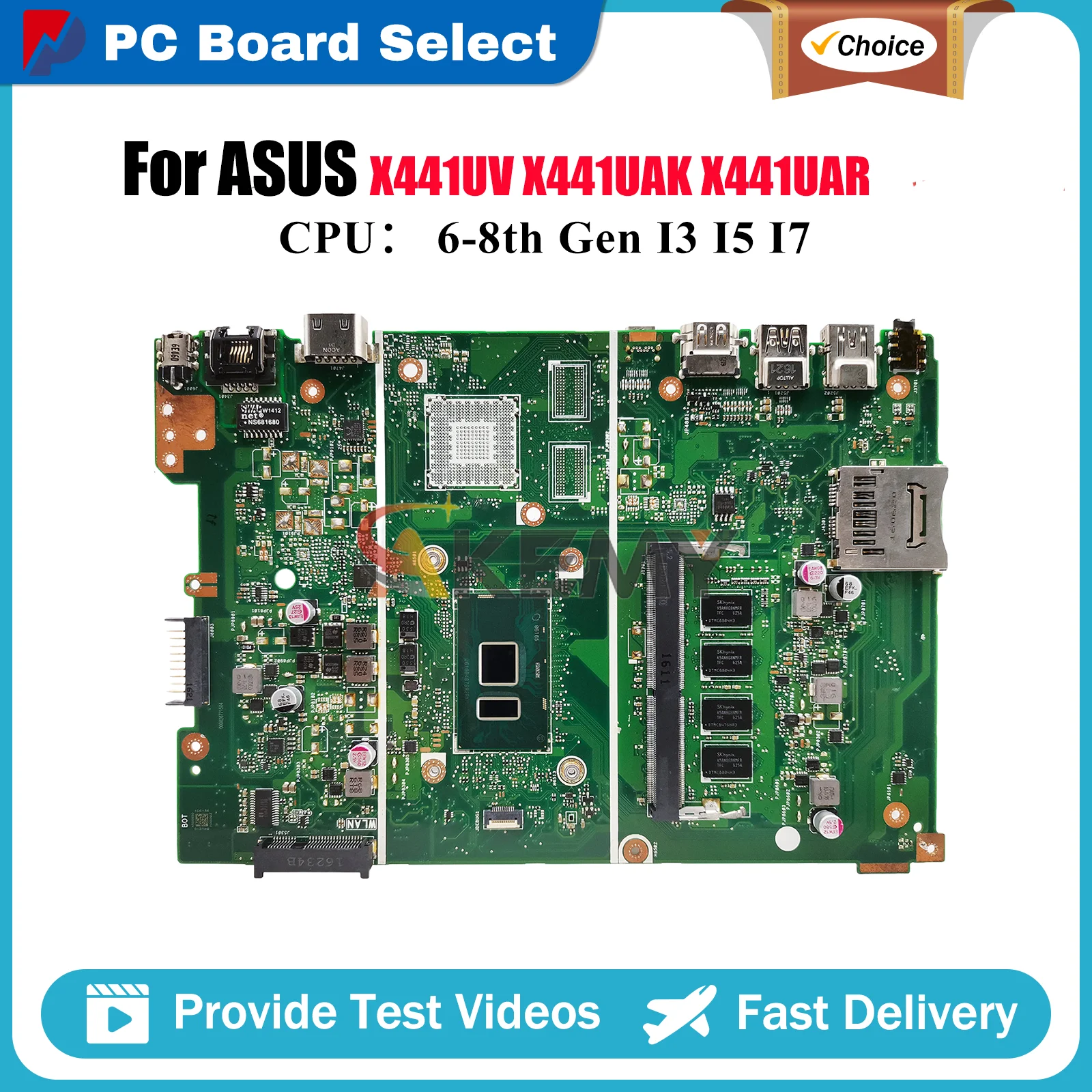 

X441UA Laptop Motherboard For ASUS X441U A441U X441UB X441UAR X441UVK X441UV X441UAK X441URK F441U X441UF Mainboard I3 I5 I7 CPU